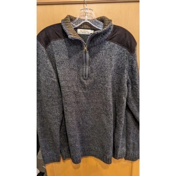 PG Field Sweater Mens XL Extra Large Gray Quarter Zip Pull-Over - Picture 2 of 4